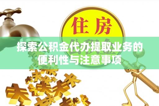 郴州探索公积金代办提取业务的便利性与注意事项
